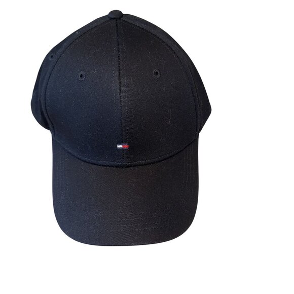 NWT Tommy Hilfiger Black Flag Embroidery Cotton Baseball Cap Women's One Size OS - Picture 1 of 6